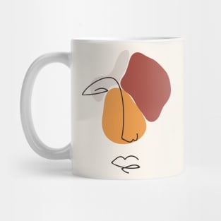 Boho minimal abstract faces Mug